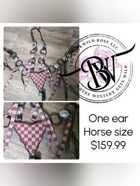 Western Checkered Breast Collar - Tan/Brown